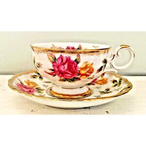 Vintage Shafford Japan Tea Cup & Saucer – Hand Painted Roses